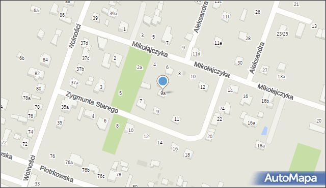 Aleksandrów Łódzki, Zygmunta I Starego, 9a, mapa Aleksandrów Łódzki
