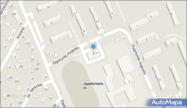 Biała Podlaska, Zygmunta Augusta, 6, mapa Białej Podlaskiej