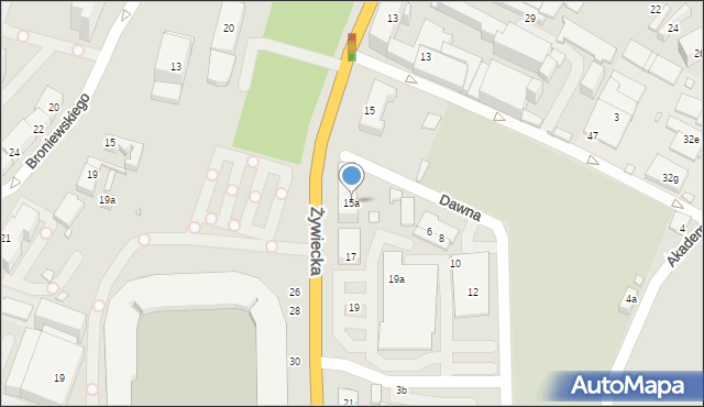 Bielsko-Biała, Żywiecka, 15a, mapa Bielsko-Białej