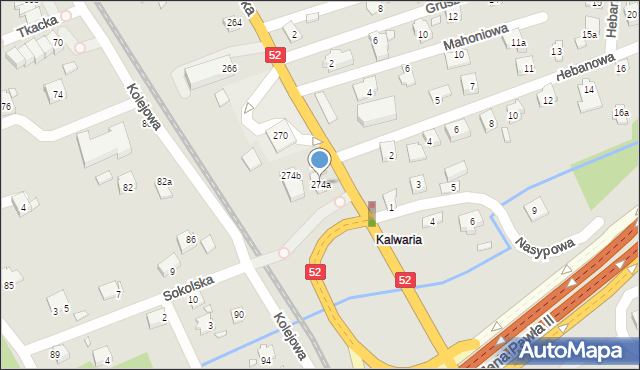 Bielsko-Biała, Żywiecka, 274a, mapa Bielsko-Białej