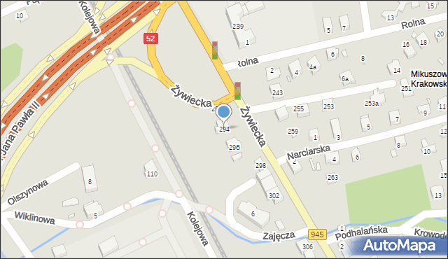 Bielsko-Biała, Żywiecka, 294, mapa Bielsko-Białej