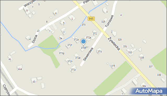 Bielsko-Biała, Żywiecka, 372b, mapa Bielsko-Białej