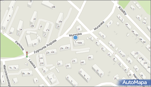 Bolesławiec, Zygmunta Augusta, 14b, mapa Bolesławca