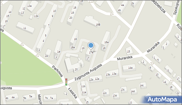 Bolesławiec, Zygmunta Augusta, 17a, mapa Bolesławca
