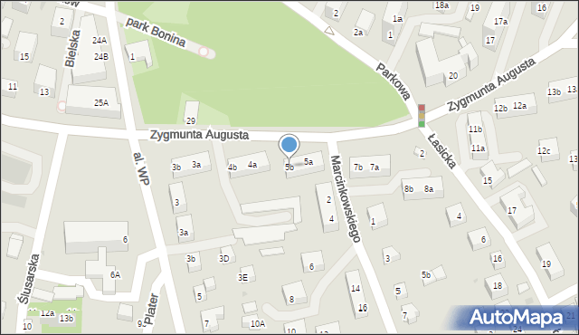 Bolesławiec, Zygmunta Augusta, 5b, mapa Bolesławca