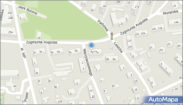 Bolesławiec, Zygmunta Augusta, 7b, mapa Bolesławca