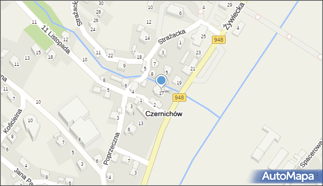 Czernichów, Żywiecka, 17, mapa Czernichów