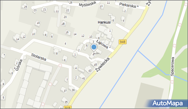 Czernichów, Żywiecka, 47, mapa Czernichów