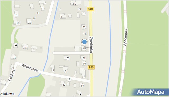 Czernichów, Żywiecka, 69, mapa Czernichów