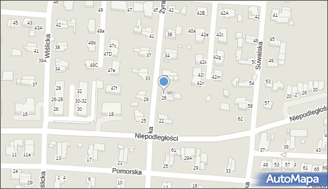 Elbląg, Żyrardowska, 28, mapa Elbląga