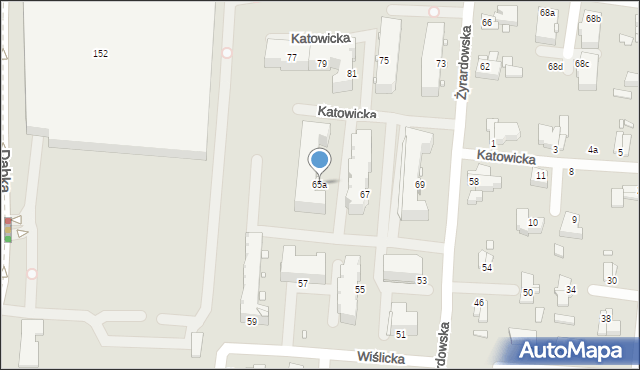 Elbląg, Żyrardowska, 65a, mapa Elbląga