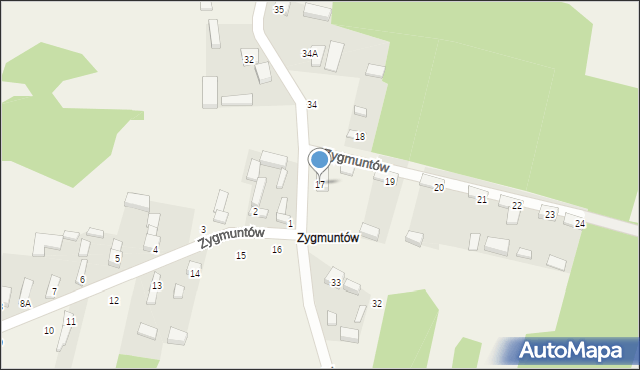 Gertrudów, Zygmuntów, 17, mapa Gertrudów