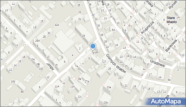 Gliwice, Zygmunta I Starego, 3, mapa Gliwic