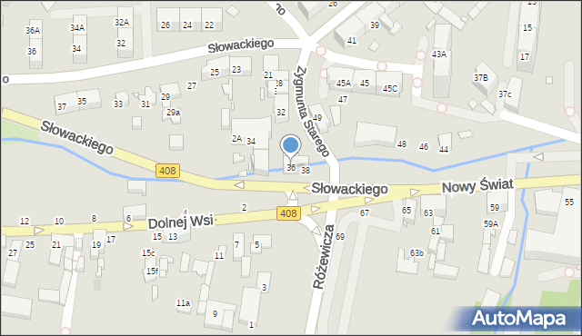 Gliwice, Zygmunta I Starego, 36, mapa Gliwic
