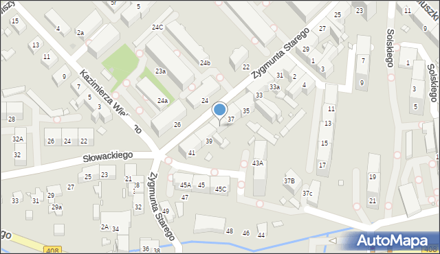 Gliwice, Zygmunta I Starego, 37A, mapa Gliwic