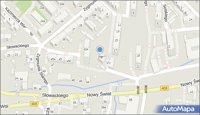 Gliwice, Zygmunta I Starego, 37B, mapa Gliwic