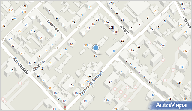 Gliwice, Zygmunta I Starego, 8a, mapa Gliwic