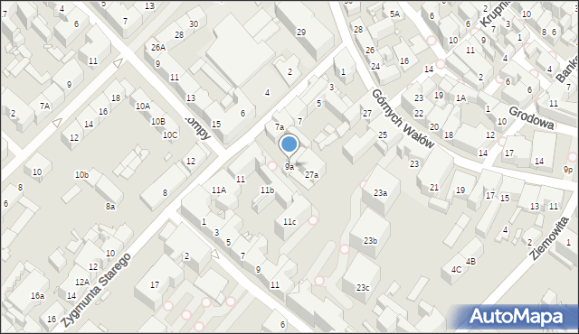 Gliwice, Zygmunta I Starego, 9a, mapa Gliwic