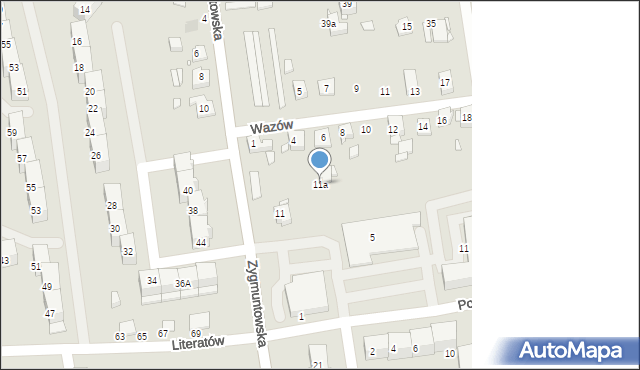 Gliwice, Zygmuntowska, 11a, mapa Gliwic