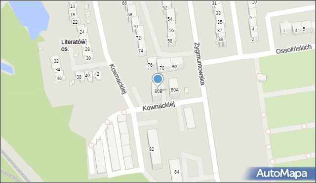 Gliwice, Zygmuntowska, 80B, mapa Gliwic