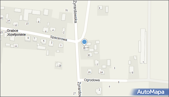 Grabce Józefpolskie, Żyrardowska, 32, mapa Grabce Józefpolskie