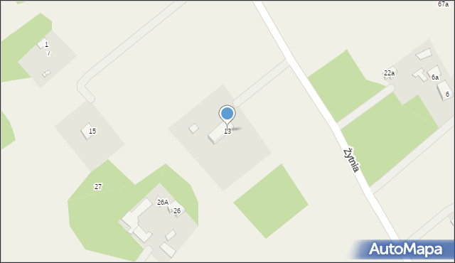 Grądy, Żytnia, 13, mapa Grądy