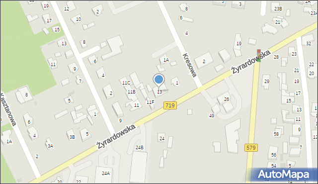 Grodzisk Mazowiecki, Żyrardowska, 13, mapa Grodzisk Mazowiecki