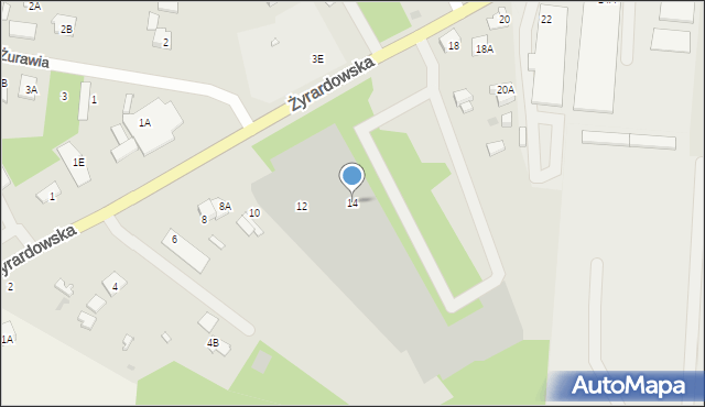 Grodzisk Mazowiecki, Żyrardowska, 14, mapa Grodzisk Mazowiecki
