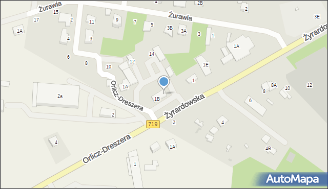 Grodzisk Mazowiecki, Żyrardowska, 1C, mapa Grodzisk Mazowiecki