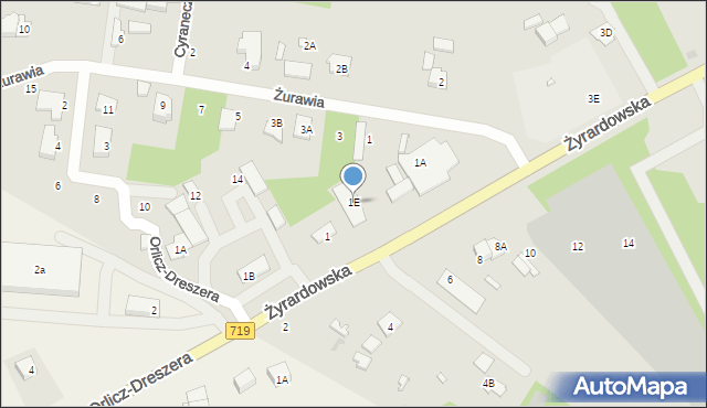 Grodzisk Mazowiecki, Żyrardowska, 1E, mapa Grodzisk Mazowiecki