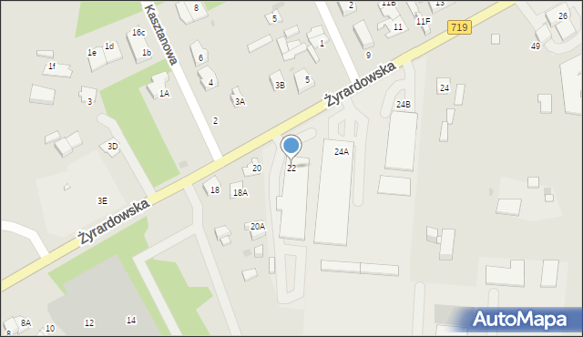 Grodzisk Mazowiecki, Żyrardowska, 22, mapa Grodzisk Mazowiecki