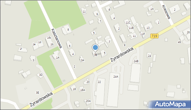 Grodzisk Mazowiecki, Żyrardowska, 3B, mapa Grodzisk Mazowiecki
