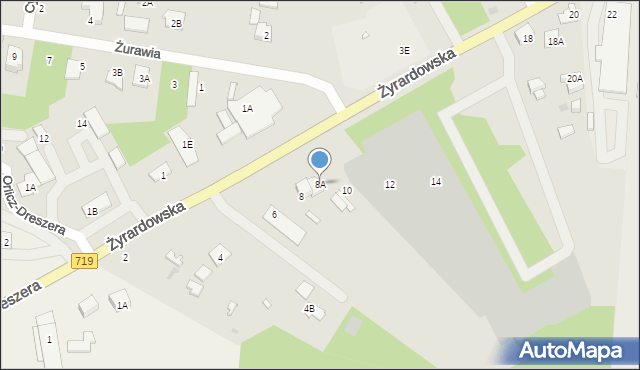 Grodzisk Mazowiecki, Żyrardowska, 8A, mapa Grodzisk Mazowiecki