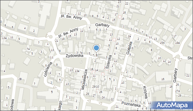 Grodzisk Wielkopolski, Żydowska, 9, mapa Grodzisk Wielkopolski