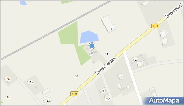 Jaktorów-Kolonia, Żyrardowska, 8, mapa Jaktorów-Kolonia