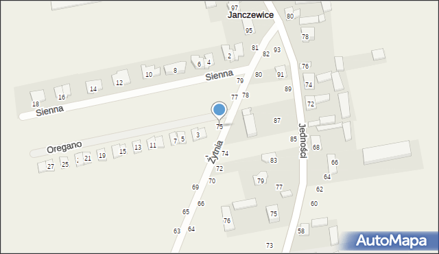 Janczewice, Żytnia, 75, mapa Janczewice