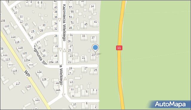 Jarocin, Zygmunta I Starego, 24, mapa Jarocin