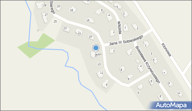 Jonkowo, Zygmunta I Starego, 15, mapa Jonkowo