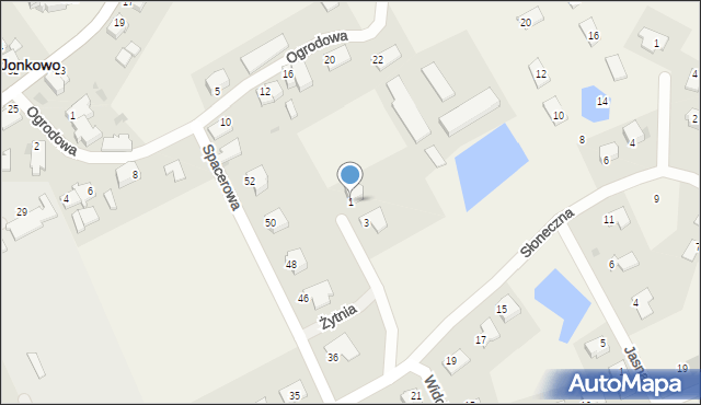 Jonkowo, Żytnia, 1, mapa Jonkowo
