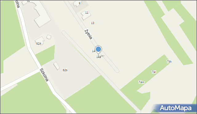 Józefów, Żytnia, 14a, mapa Józefów