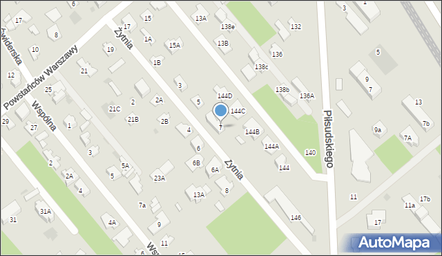 Józefów, Żytnia, 7, mapa Józefów