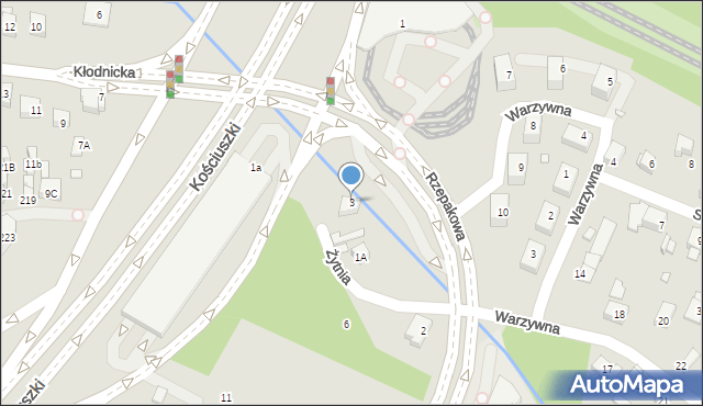 Katowice, Żytnia, 3, mapa Katowic