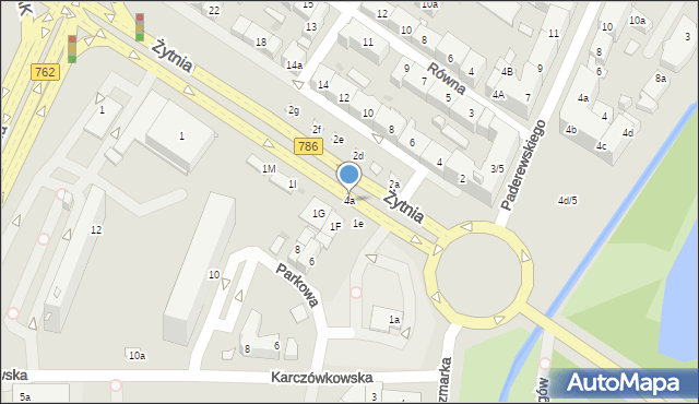 Kielce, Żytnia, 4a, mapa Kielc