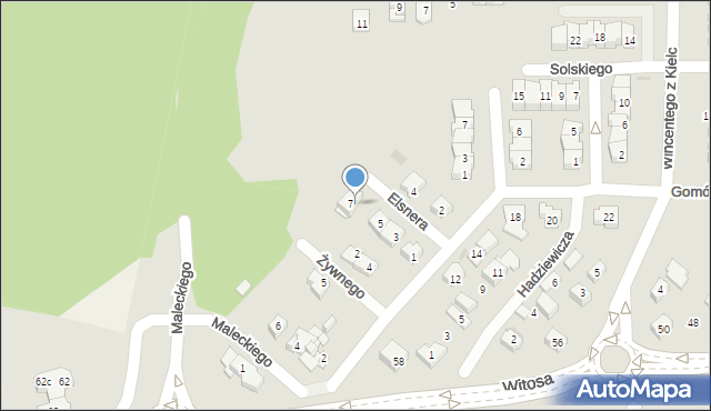 Kielce, Żywnego Wojciecha, 6, mapa Kielc