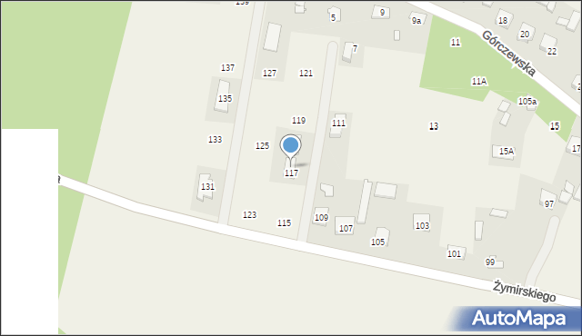 Klembów, Żymirskiego Franciszka, gen., 117A, mapa Klembów