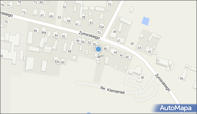Klembów, Żymirskiego Franciszka, gen., 48, mapa Klembów