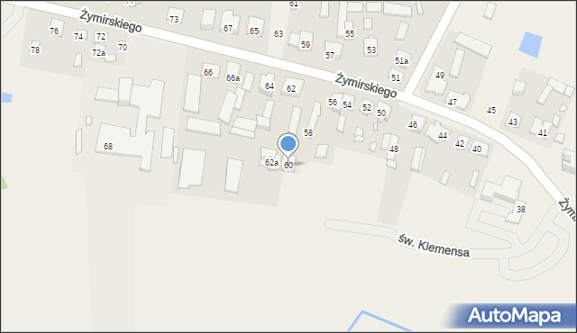 Klembów, Żymirskiego Franciszka, gen., 60, mapa Klembów
