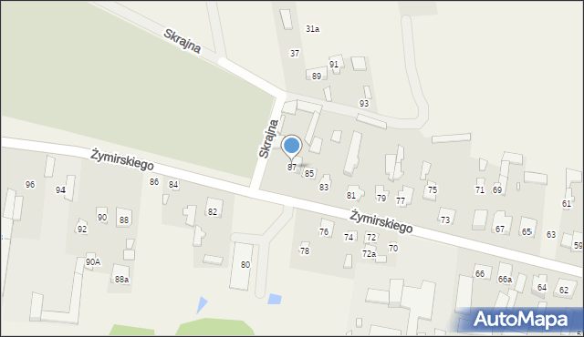 Klembów, Żymirskiego Franciszka, gen., 87, mapa Klembów