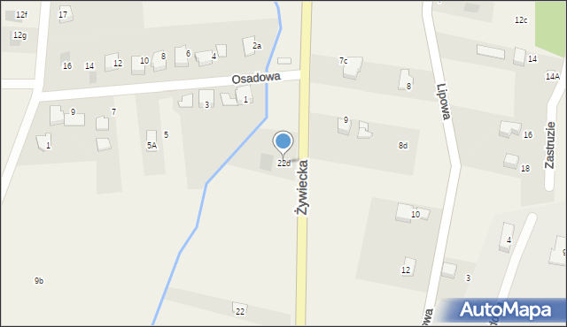 Kobiernice, Żywiecka, 22d, mapa Kobiernice