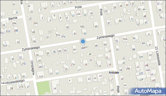 Kobyłka, Żymirskiego Franciszka, gen., 44A, mapa Kobyłka